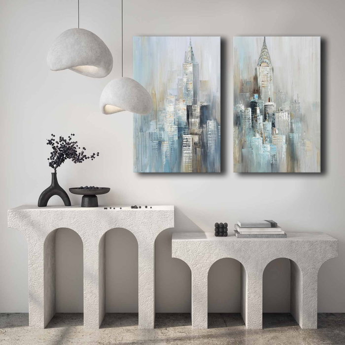 Wallity Conjunto de 2 Lienzos Decorativos Multicolor 45 x 70 cm